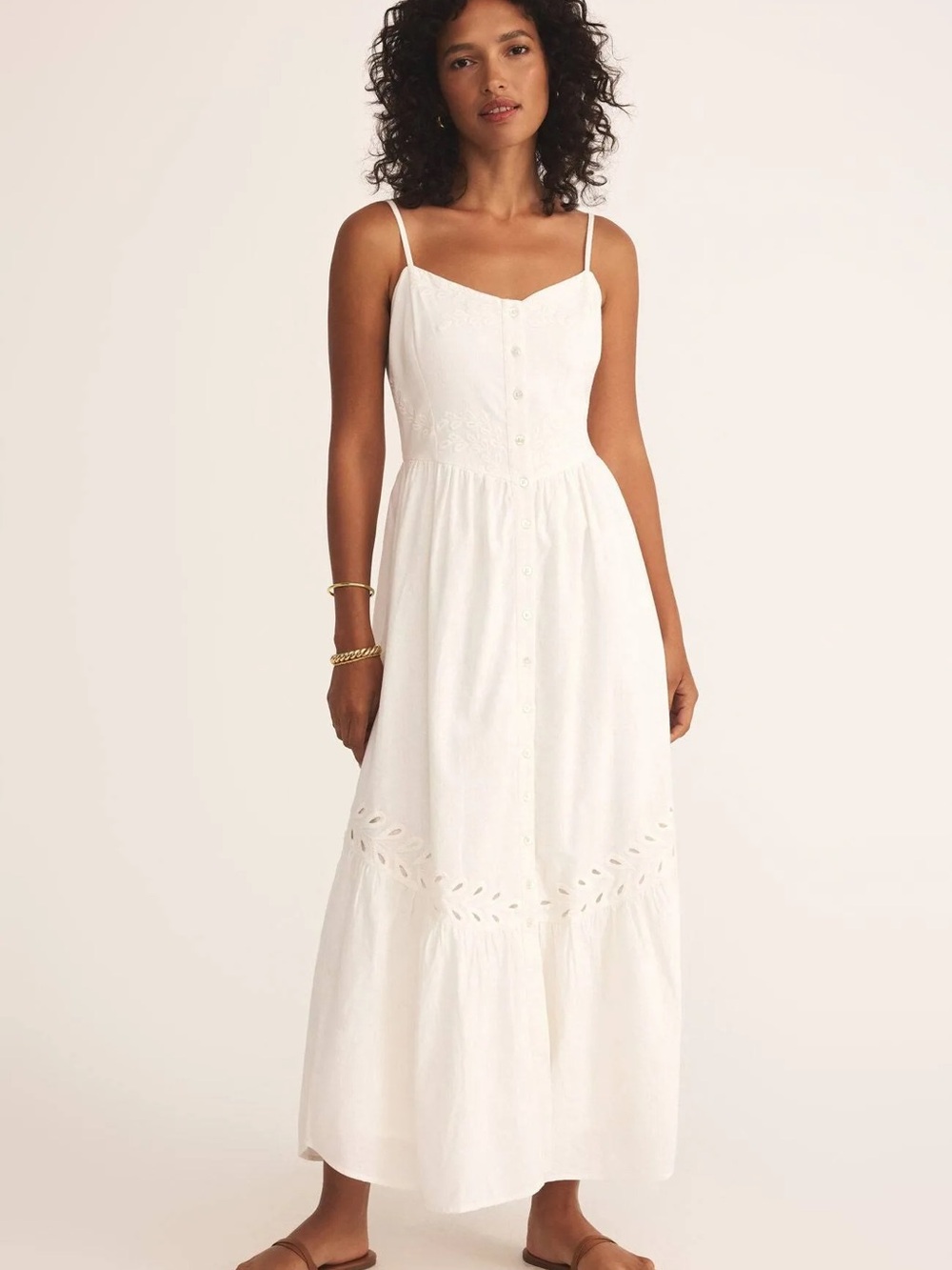 Z Supply Citadelle Eyelet Midi Sundress with Spaghetti Straps